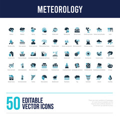 50 meteorology concept filled icons
