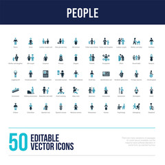 50 people concept filled icons