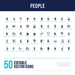 50 people concept filled icons