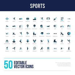 50 sports concept filled icons