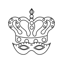 Isolated mardi gras mask and crown vector design