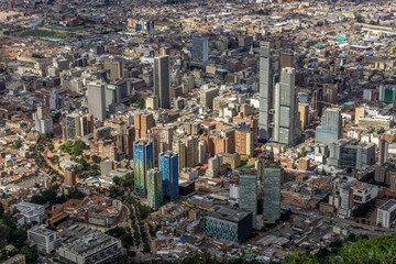 Bogota Cityscape as seen from Monserrate mountain.
