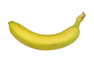 Ripe banana isolated on white background.