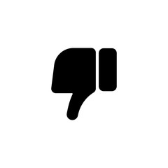 Dislike, thumbs down flat vector icon isolated on a white background.