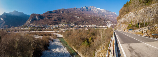 The road to Langarone, province Belluno, Italy