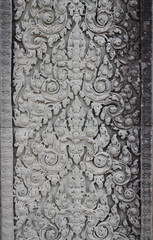 Vintage pattern on the wall of a temple in Cambodia