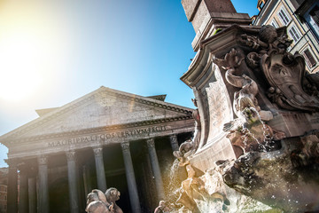 The Pantheon and fountain Rome