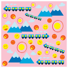 Obraz premium kindergarten pattern. minimalist child background. vector