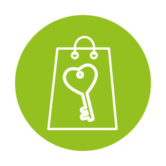 silhouette of shopping bag on green background