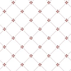 Seamless pattern with rhombuses and flowers.
