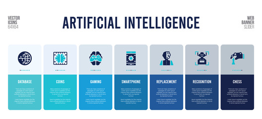 web banner design with artificial intelligence concept elements. © zaurrahimov