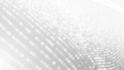 Dot white gray wave light technology texture background. Abstract big data digital concept. 3d rendering.