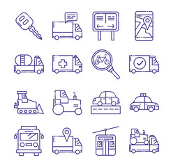 Isolated vehicles icon set vector design