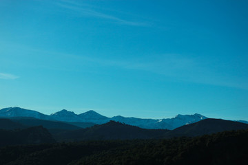 aerial view of the sierra nevada mountains in the morning mist