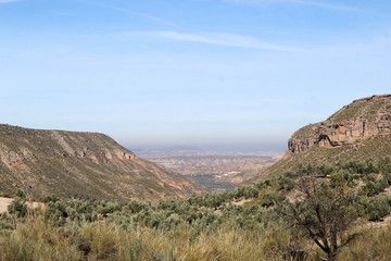 Breathtaking view of river Gor valley in the morning, Andalucia, Spain