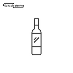 Wine bottle line vector icon. Editable stroke. 