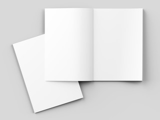 Magazine with open cover. Vertical A4 format. 3d illustration.