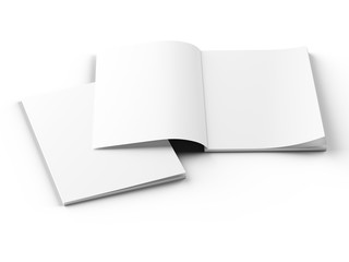Magazine with open cover. Vertical A4 format. 3d illustration.