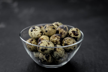 Fresh Quail Eggs as detailed close-up shot (selective focus)