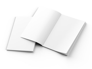Magazine with open cover. Vertical A4 format. 3d illustration.