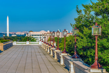 Fototapeta premium View of the Washington Memorial Monument from the terrace of the U.S. Capitol building