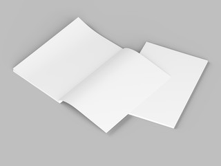 Magazine with open cover. Vertical A4 format. 3d illustration.