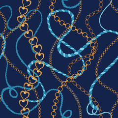 Vector Golden Necklace Seamless Pattern