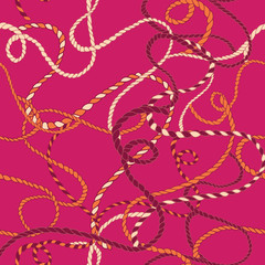 Pink Rope Seamless Vector Illustration Pattern