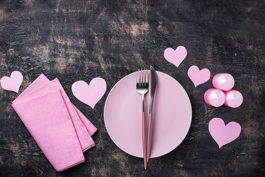 Valentines Day Pink Table Setting