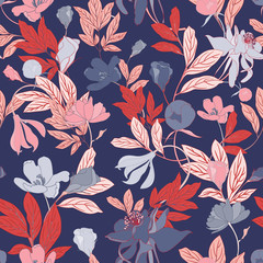 Seamless Botanical Textile Vector Pattern