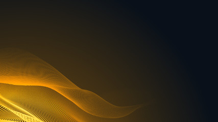 Dot orange wave light screen gradient texture background. Abstract  technology big data digital background. 3d rendering.