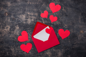Valentines Day background with envelop