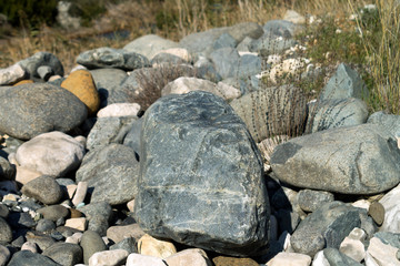 Gray stones and rocks