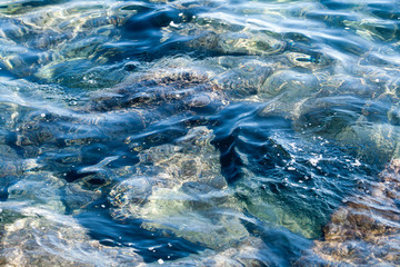 Rippled sea water surface