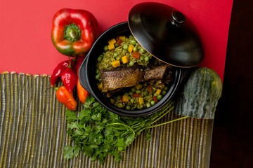 Peruvian food called ARROZ CON PATO