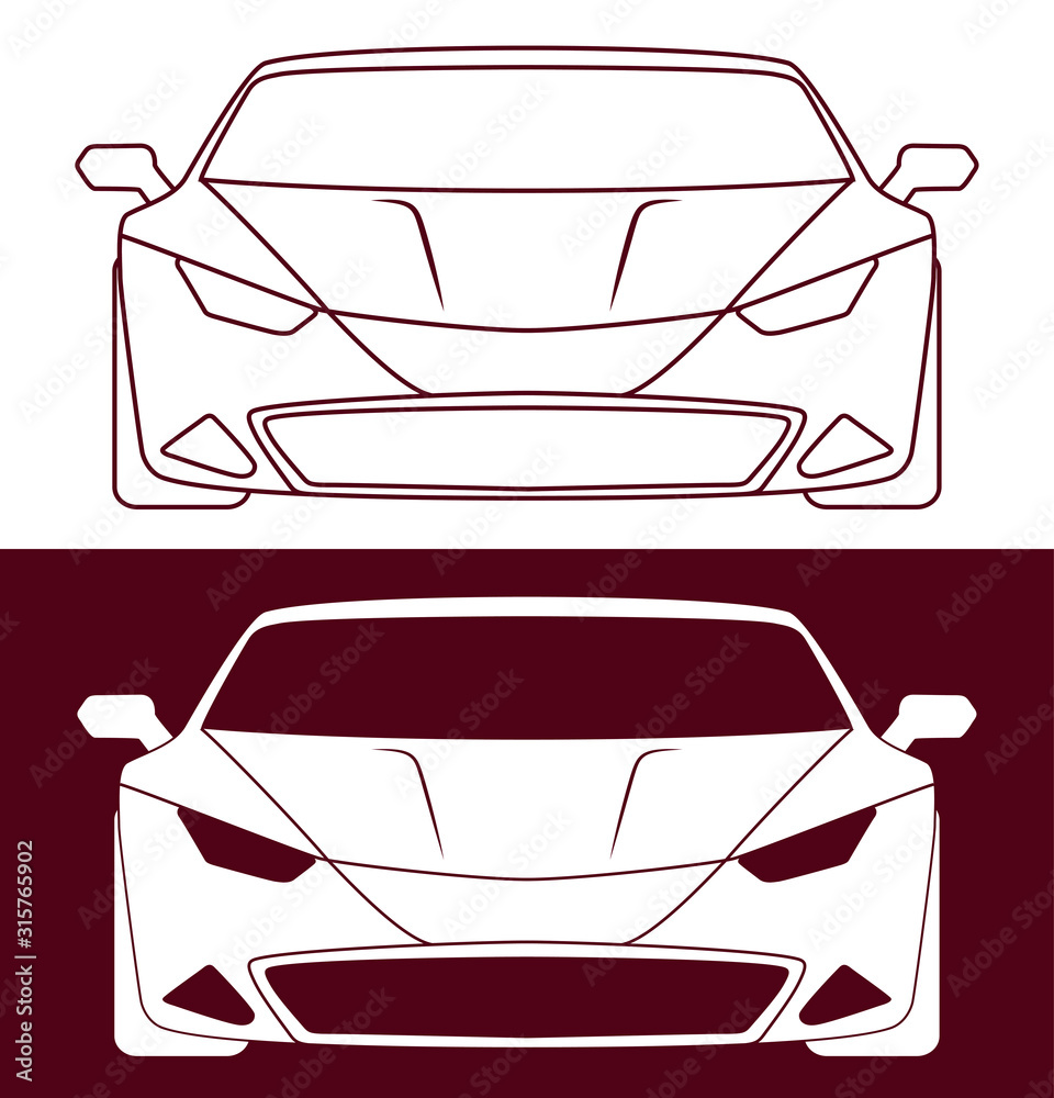 Wall mural sport car front icon