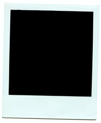 Blank polaroid photo card on a white background