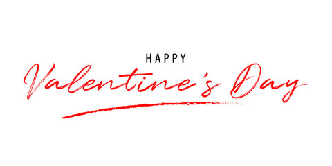 Valentine's Day black and red text. White background. Isolated. Design elements for prints, web pages, invitation, gift and greetings card, banners and templates