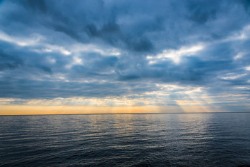 Fototapeta premium cloudy sunrise in the mediterranean sea