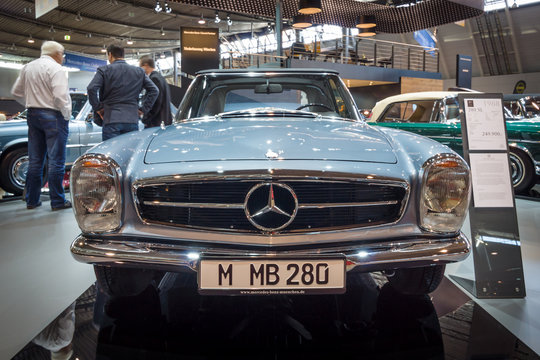 STUTTGART, GERMANY - MARCH 18, 2016: Sports car Mercedes-Benz 280 SL (W113), 1968. Europe's greatest classic car exhibition "RETRO CLASSICS"