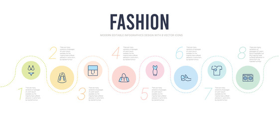 Fototapeta na wymiar fashion concept infographic design template. included laundry zone, white t shirt, boot for women, feminine fashion, female black handbag, handbag elegant de icons