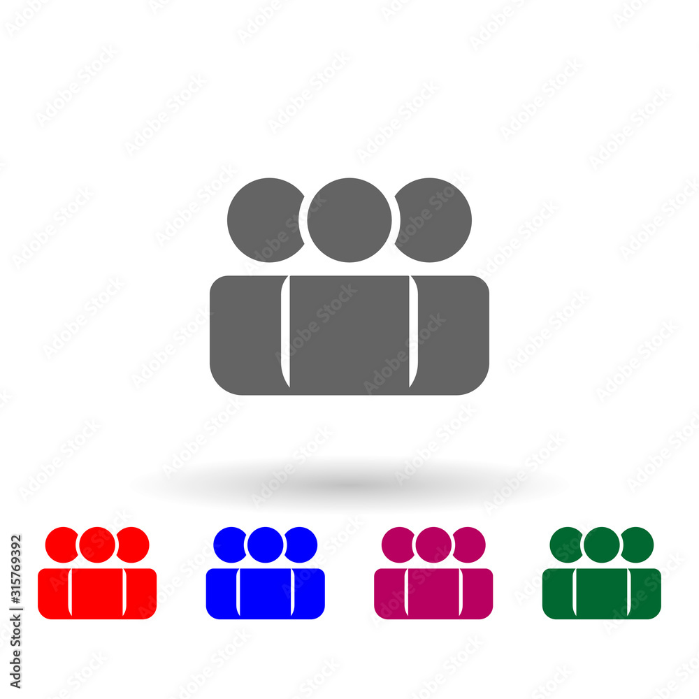 Poster people multi color icon. simple glyph, flat vector of web icons for ui and ux, website or mobile app