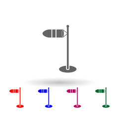 Wind gauge multi color icon. Simple glyph, flat vector of web icons for ui and ux, website or mobile application
