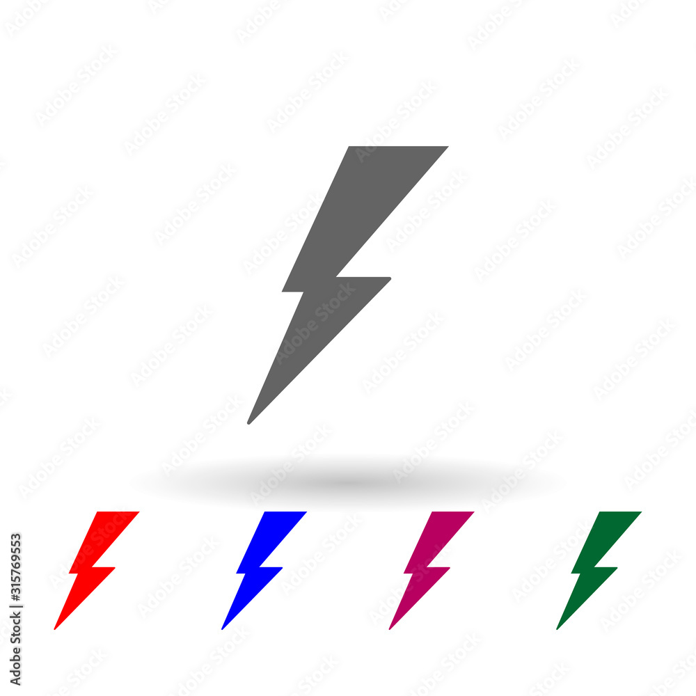 Aufkleber lightning multi color icon. simple glyph, flat vector of web icons for ui and ux, website or mobile 