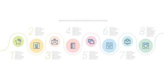 web concept infographic design template. included slider, engine, web page variant, overlay, create list button, close envelope icons