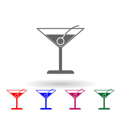 Cocktail multi color icon. Simple glyph, flat vector of web icons for ui and ux, website or mobile application