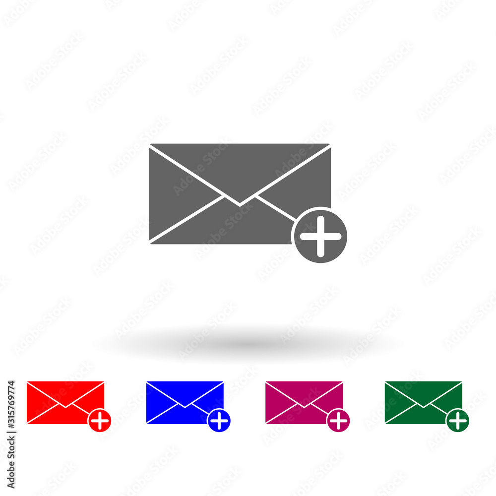 Poster add a message multi color icon. simple glyph, flat vector of web icons for ui and ux, website or mob