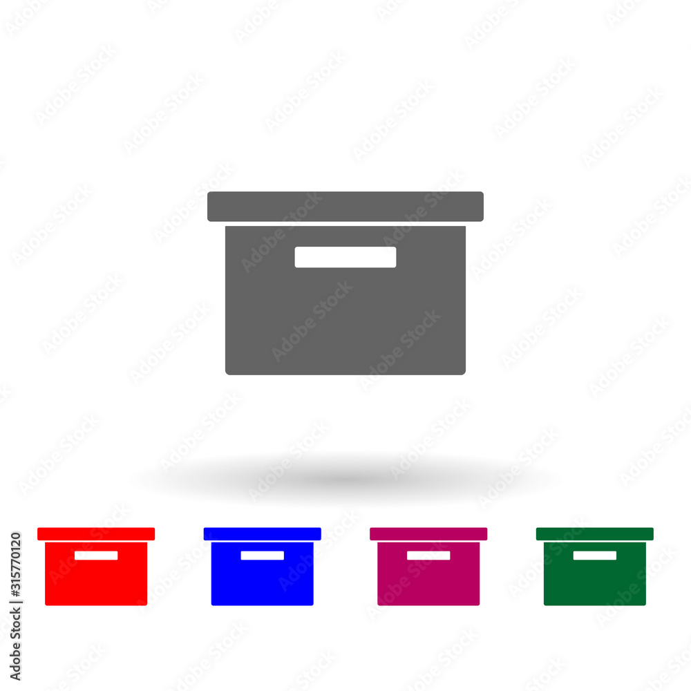 Poster document box multi color icon. simple glyph, flat vector of web icons for ui and ux, website or mobi