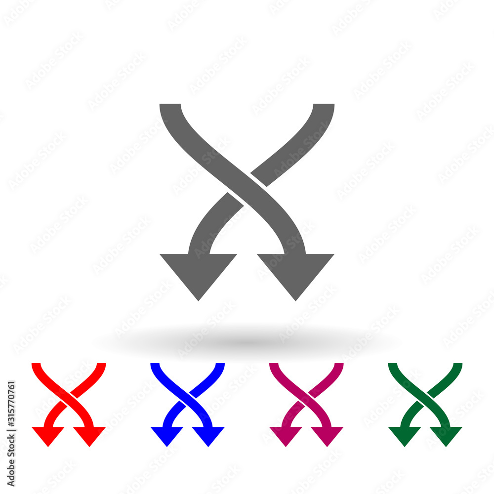 Poster mixed choice mark multi color icon. simple glyph, flat vector of web icons for ui and ux, website or