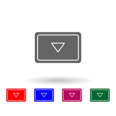 Down arrow in rectangle multi color icon. Simple glyph, flat vector of web icons for ui and ux, website or mobile application